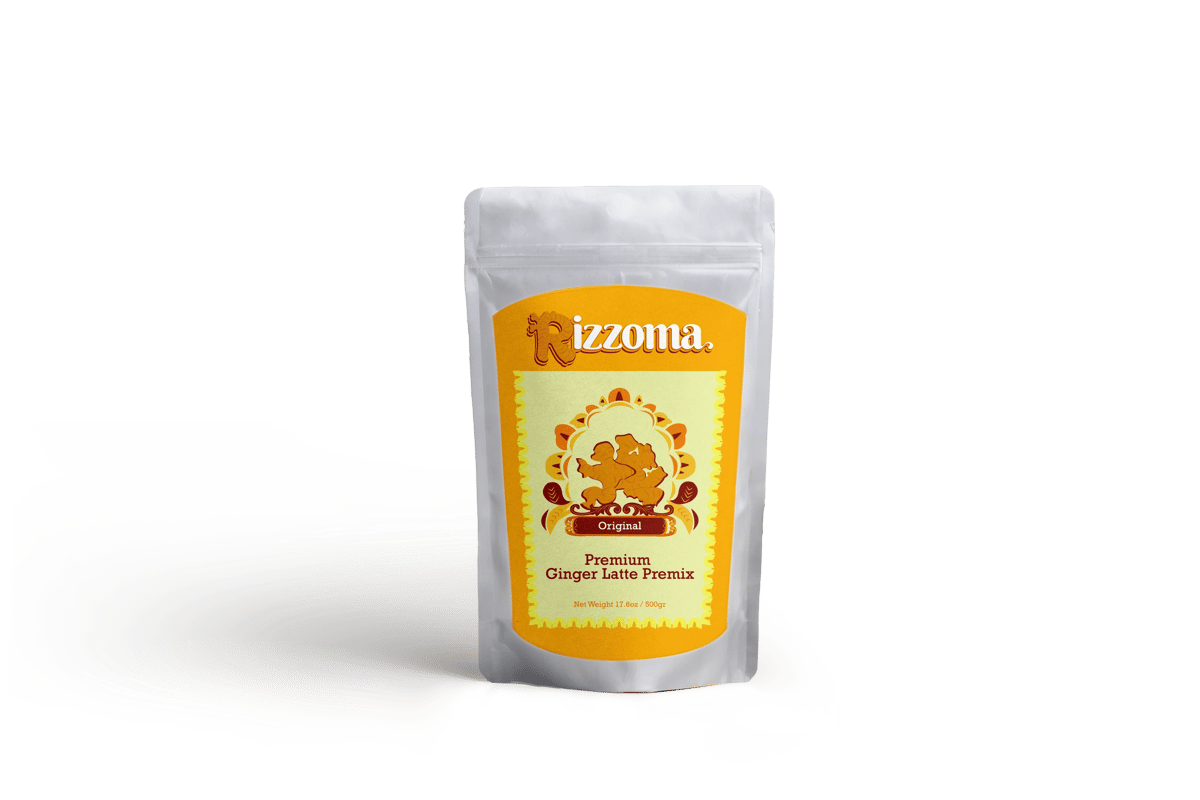 Picture of a pouch of Ginger Latte premix